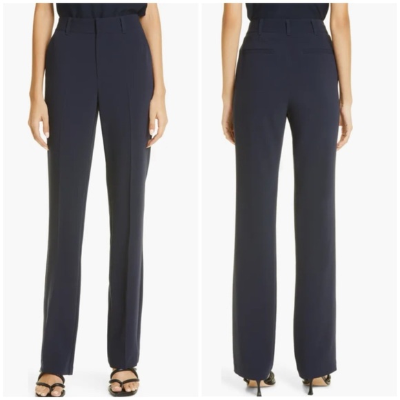 Cinq A Sept Women's Navy Kerry Slim Straight Leg Pants - Picture 1 of 7